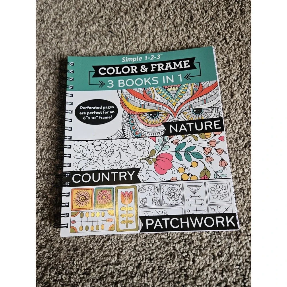 Color & Frame‎ 3 Books in 1 Adult Coloring Book